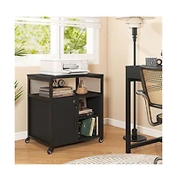 Sugift Mobile File Cabinet with Charging Station and Cable Management Hole