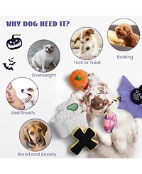 Nocciola 5 Piece Multi-Sensory Spooky Dog Toy Set | Halloween Giggle, Christmas gift,Squeaky and Crinkle Plush Toys, Small to Large Dogs