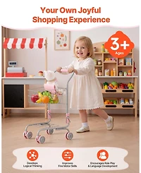 Sugift Metal Foldable 2-Piece Shopping Cart Set, Ages 3+