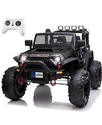 Yobtop 12V Remote Control 2-Seat Electric Ride-On Truck, 100 Lbs. Capacity, Ages 5+