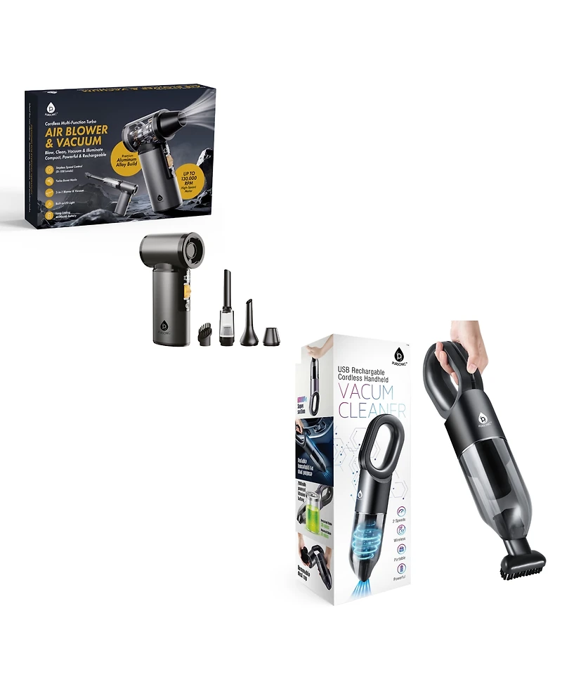 Pursonic Ultimate Cleaning Bundle 3-in-1 Turbo Air Duster and Cordless Handheld Vacuum
