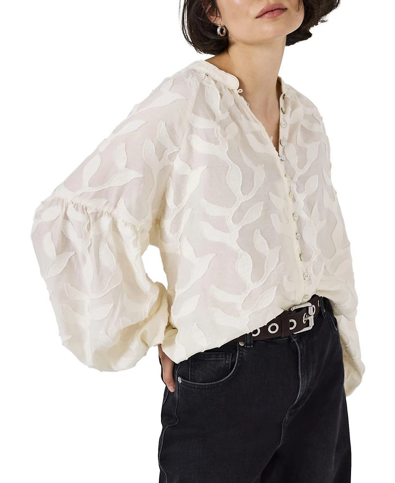 Mint Velvet Women's Floral Jacquard Blouse