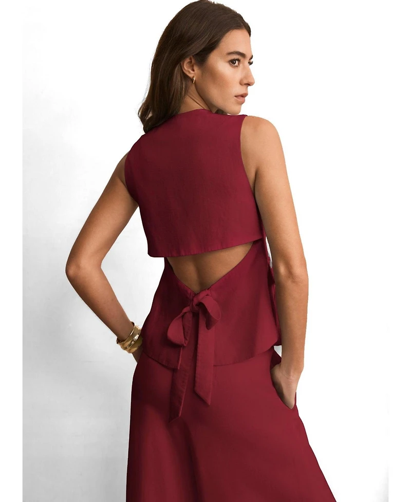 Mint Velvet Women's Tailored Tie Back Waistcoat