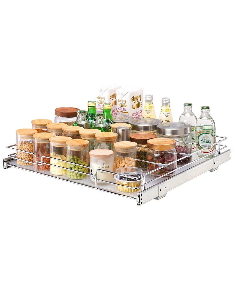 Sugift Pull Out Cabinet Organizer Steel Slide Out Pantry Shelf