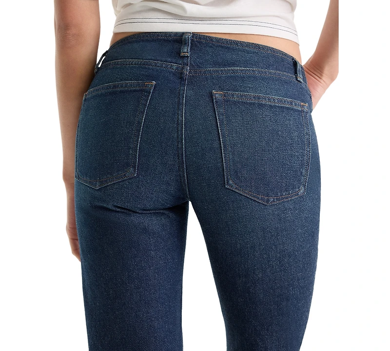 Good American Women's Low-Rise Bootcut Ghost-Waistband Jeans