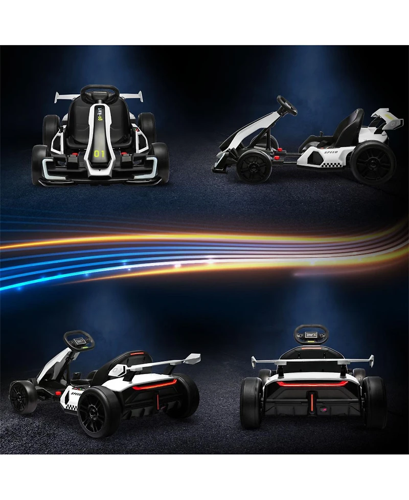 Yobtop 24V 7.5 Mph Drifting Go Kart, 110 lbs Capacity, Ages 6-12
