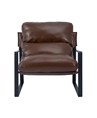 Slickblue Modern Accent Chair with Pu Leather and Sturdy Metal Frame