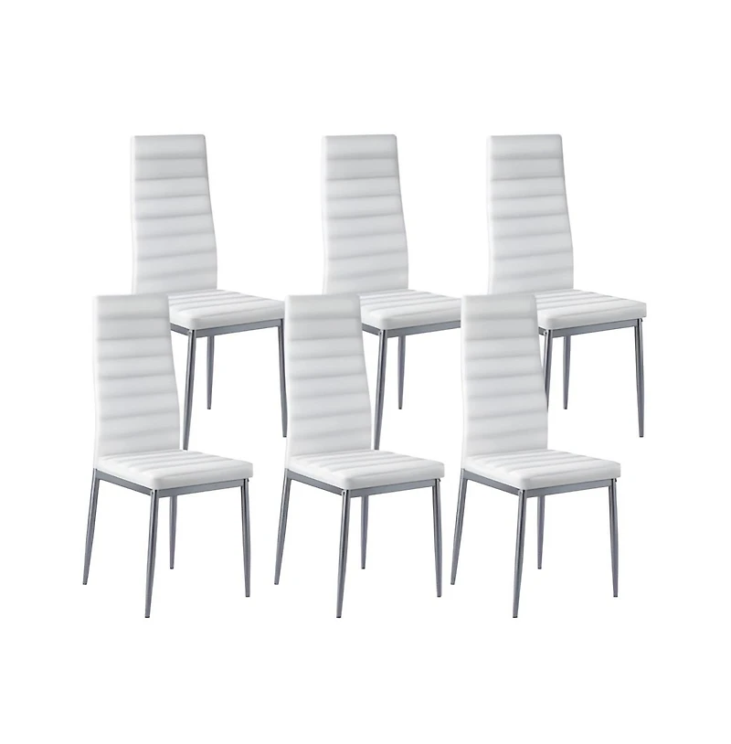 Slickblue Set of 6 Modern Dining Chairs with Thick Cushions and Metal Legs