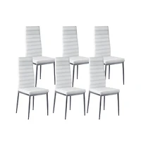 Slickblue Set of 6 Modern Dining Chairs with Thick Cushions and Metal Legs