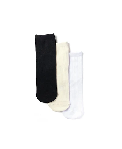 Stems Women's Ribbed Ankle Socks, 3-Pack