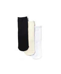 Stems Women's Ribbed Ankle Socks, 3-Pack