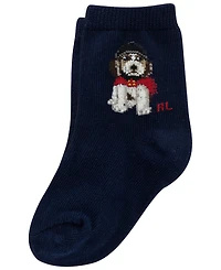 Polo Ralph Lauren Baby Boys' Festive Dog Plaid Crew Socks, 3-Pack