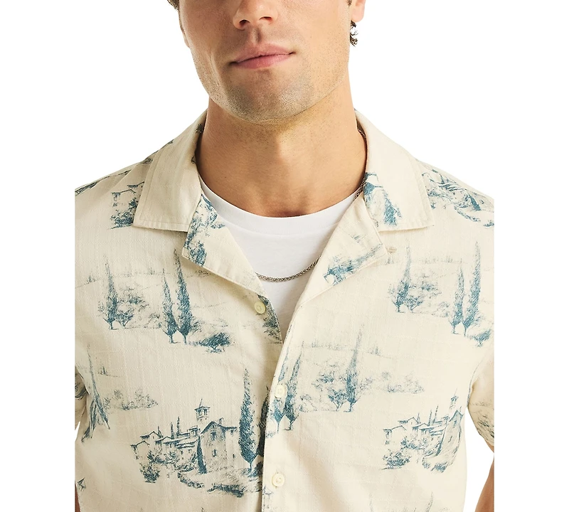 Nautica Men's Scenic Print Camp Collar Shirt