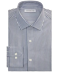 Tommy Hilfiger Men's Slim-Fit Cotton Twill Rounded Cuffs Dress Shirt