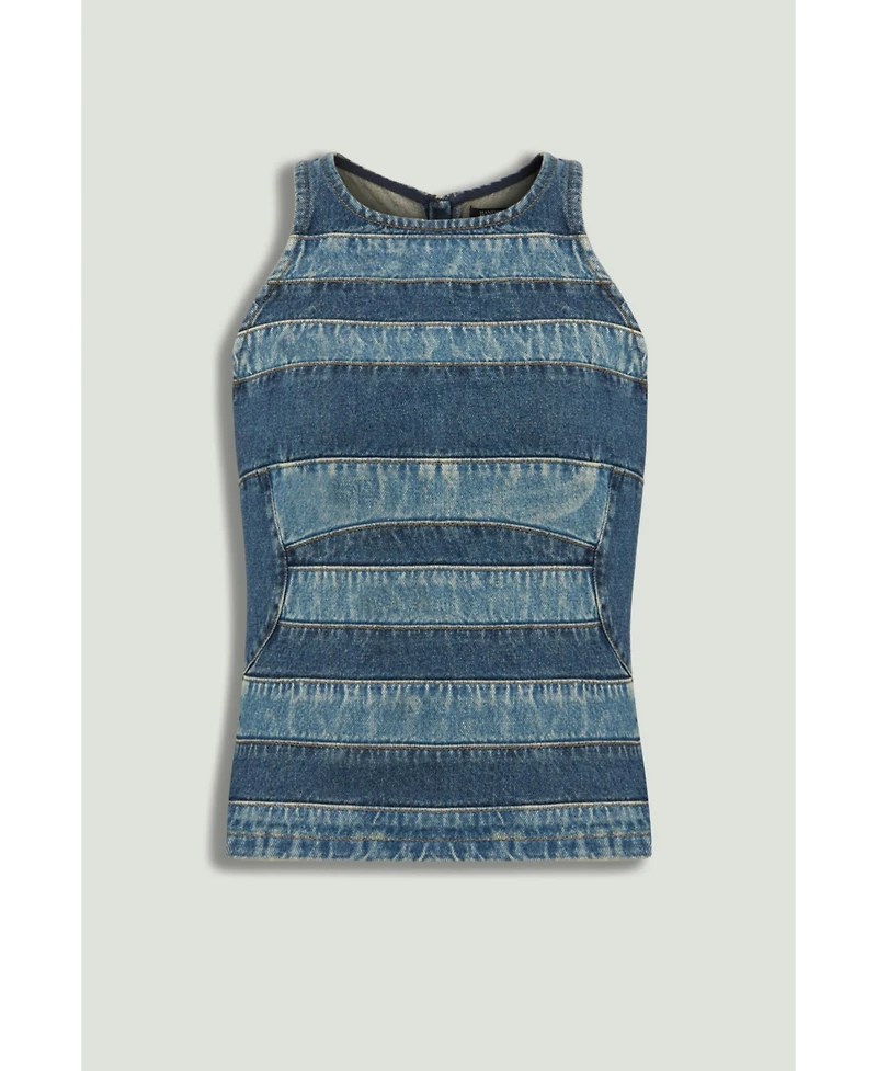 Nocturne Women's Halter Neck Denim Blouse