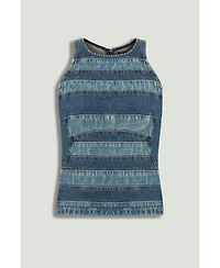 Nocturne Women's Halter Neck Denim Blouse