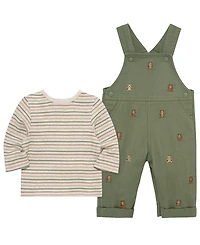 Little Me Baby Boys' Bears T-Shirt and Overall, 2-Piece Set