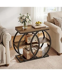 Tribesigns 3-Tier Narrow End Table with Metal Frame