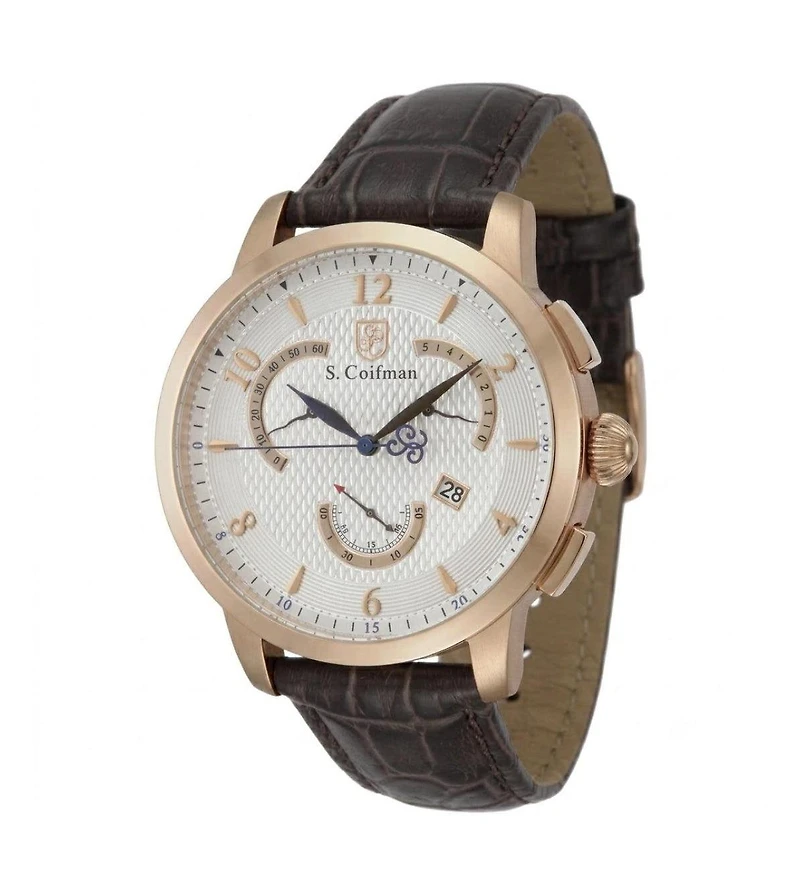 Invicta S.Coifman Men's Heritage Chronograph Dial Leather Strap Watch