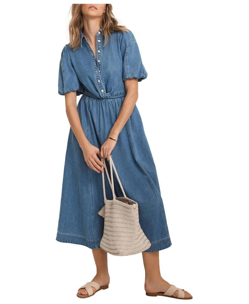 Mint Velvet Women's Denim Twist Midi Dress