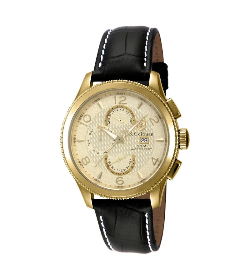 Invicta S.Coifman SC0088 Men's Chronograph Dial Leather Strap Watch