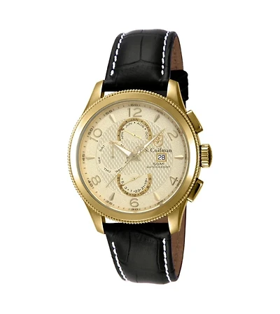 Invicta S.Coifman SC0088 Men's Chronograph Dial Leather Strap Watch