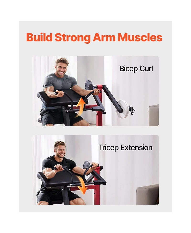 Vevor 2 in 1 Preacher Curl Bench Bicep Curls and Triceps Extension Machine Home Gym