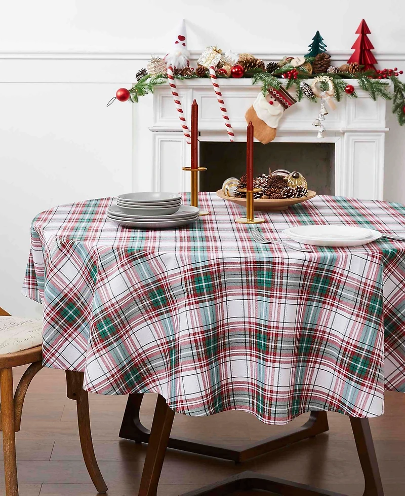 Avanti Holiday Plaid Round Tablecloth, 70" x 70"