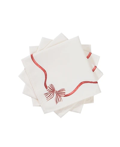 Avanti Heirloom Noel Bow And Ribbon Napkins, Set of 4