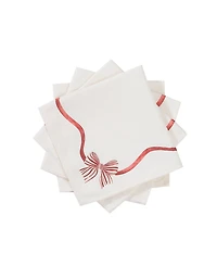 Avanti Heirloom Noel Bow And Ribbon Napkins, Set of 4