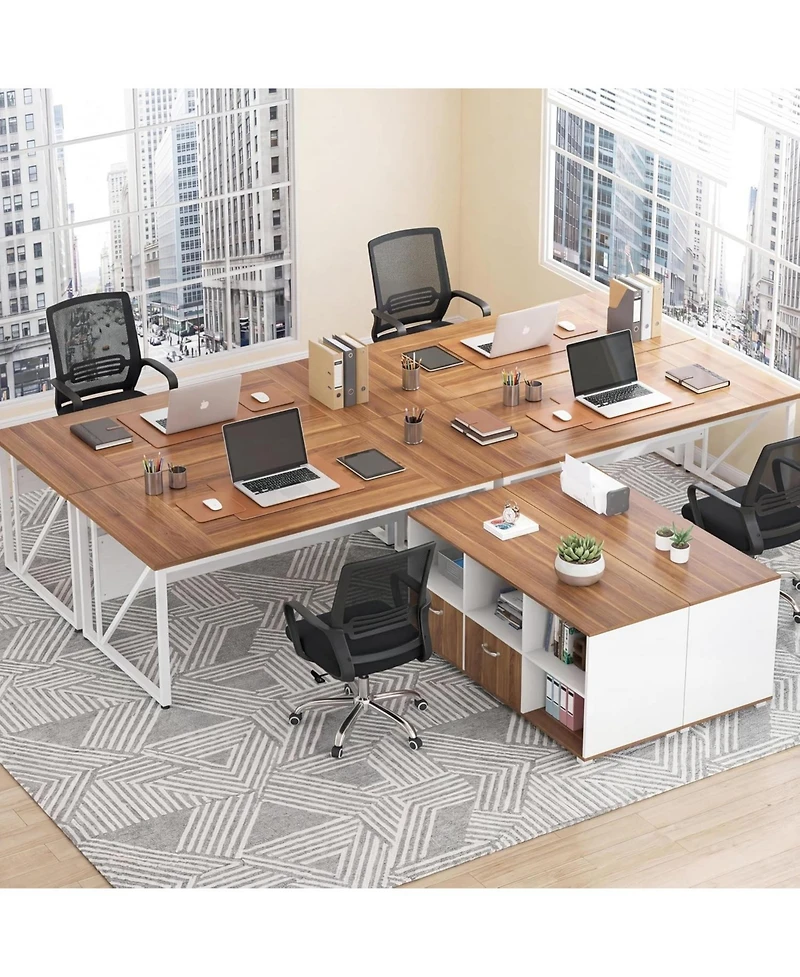 Tribesigns 63" L-Shaped Desk with Mobile File Cabinet
