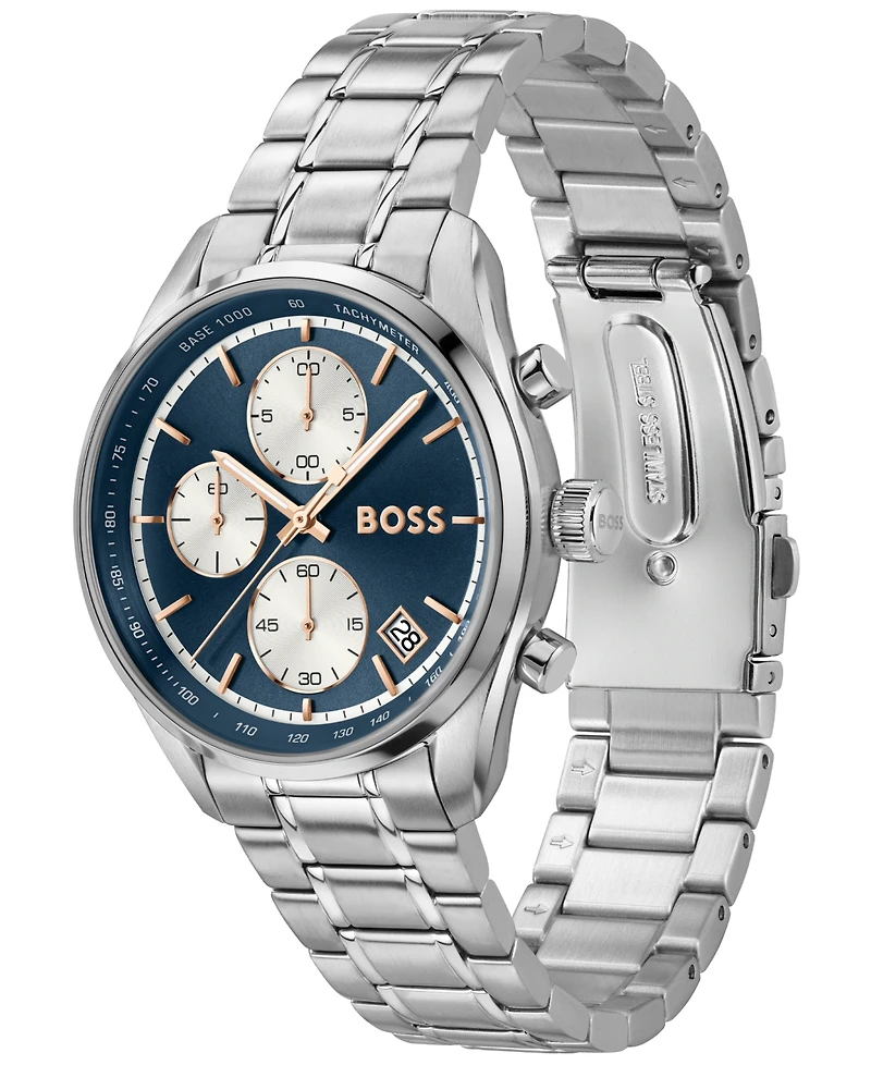 Hugo Boss Men's Grand Prix Quartz Chrono Stainless Steel Watch 38mm