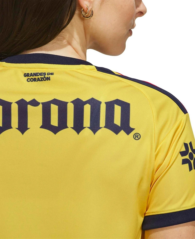 adidas Women's Club America Short-Sleeve Cropped-Hem Replica Jersey