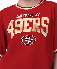 Starter Women's San Francisco 49ers Ace Cropped Short-Sleeve Screen-Print Graphics T-Shirt