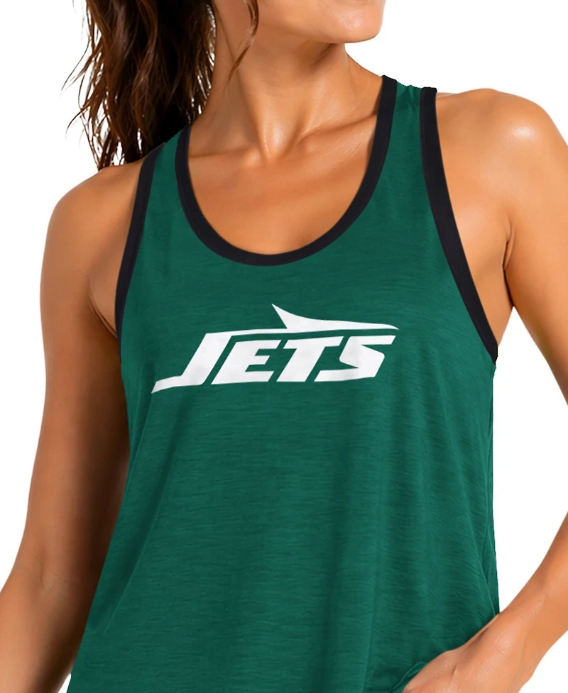 G-iii 4Her by Carl Banks Women's New York Jets Tater Ii Racerback Scoop-Neck Burnout Tank Top