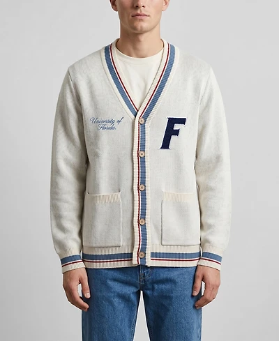 Men's and Women's Uscape Apparel Natural Florida Gators Americana Striped Full-Button Cardigan