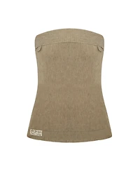 Pcfg Women's Linen-Blend Strapless Top