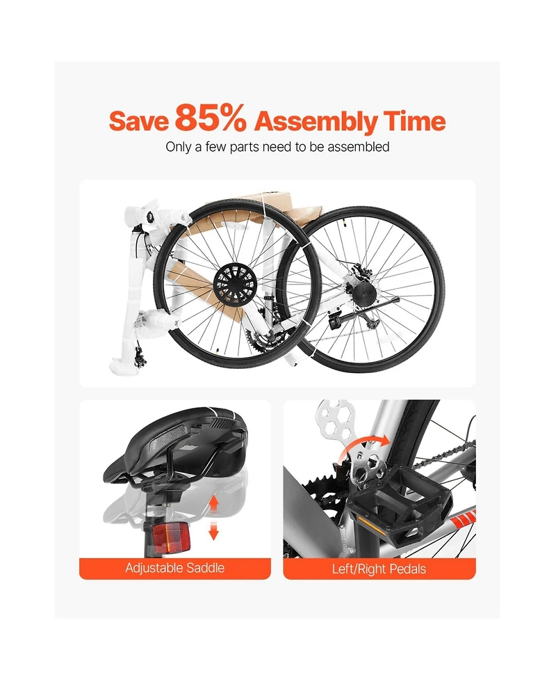 Sevorley 700C Road Bike with 14-Speed Drivetrain, Drop Bar and Disc Brakes