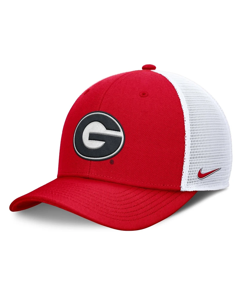 Nike Men's Red/White Georgia Bulldogs Rise Trucker Adjustable Hat