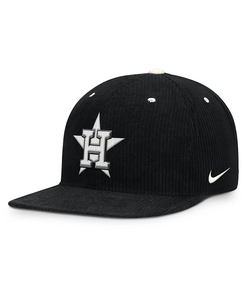 Nike Men's Black Houston Astros Pro Corduroy Structured Snapback Hat