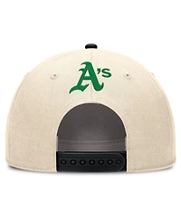 Nike Men's Natural/Black Oakland Athletics Cooperstown Collection Rise Adjustable Hat