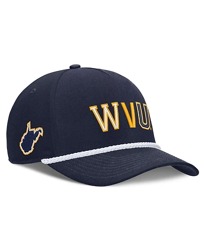 Men's and Women's Nike Navy West Virginia Mountaineers 2026 Basketball Refresh 5-Panel Rope Rise Hat