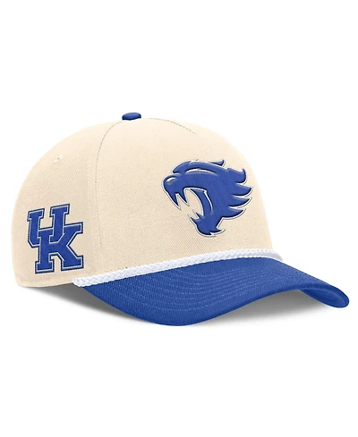 Men's and Women's Nike Natural Kentucky Wildcats 2026 Primetime Natural 5-Panel Rope 2-Tone Rise Hat