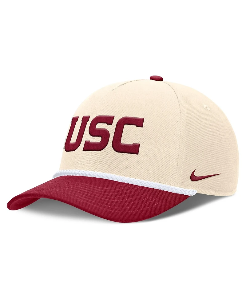 Men's and Women's Nike Natural Usc Trojans 2026 Primetime Natural 5-Panel Rope 2-Tone Rise Hat