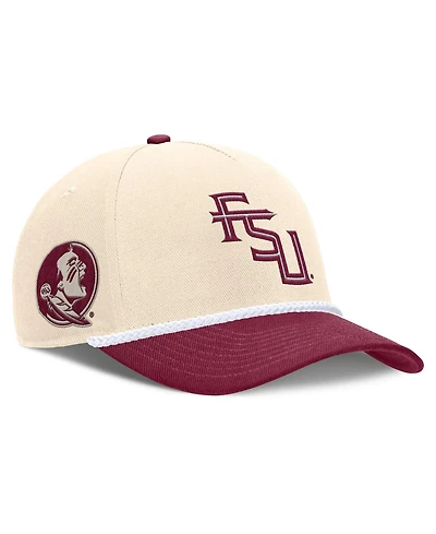 Men's and Women's Nike Natural Florida State Seminoles 2026 Primetime Natural 5-Panel Rope 2-Tone Rise Hat