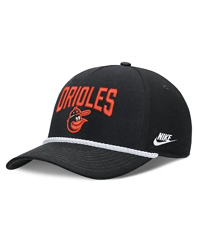 Men's Nike Black Baltimore Orioles Cooperstown Rise Adjustable Hat