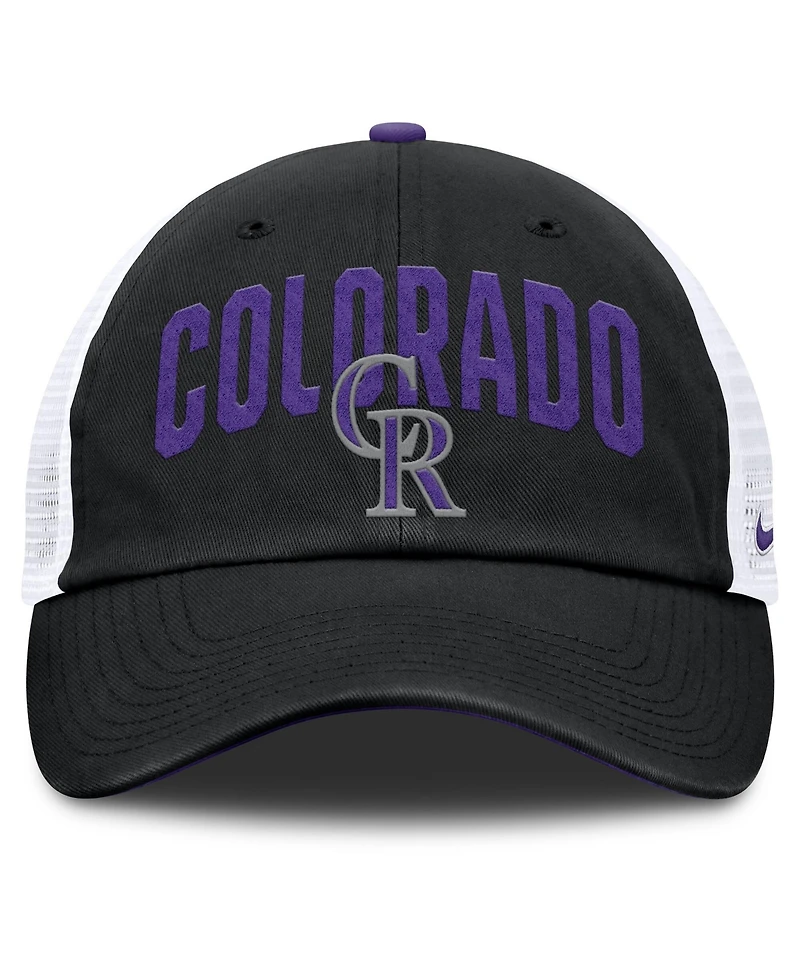Men's Nike Black Colorado Rockies Primetime Club Adjustable Trucker Hat