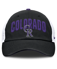 Men's Nike Black Colorado Rockies Primetime Club Adjustable Trucker Hat