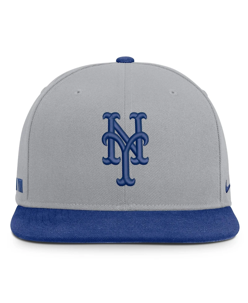 Men's Nike Gray/Royal New York Mets Primetime Pro Dri-fit snapback Hat