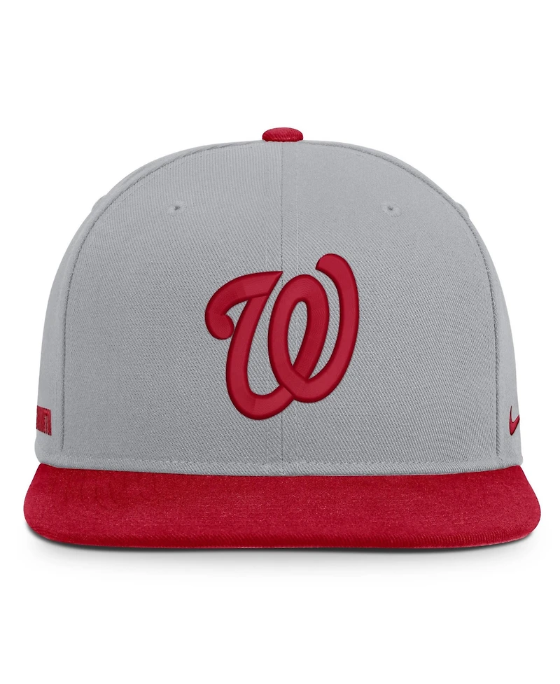 Men's Nike Gray/Red Washington Nationals Primetime Pro Dri-fit snapback Hat